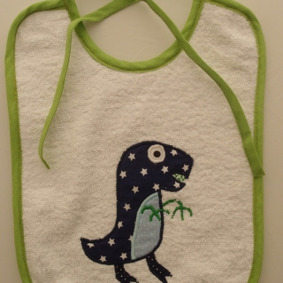 Lätzchen Babylätzchen Kinderlätzchen bavaglino bebè tovagliolo T-Rex Tyrannosaurus tirannosauro - MarionP - Marion Pramstrahler Giacomuzzi Kinderaccessoires Kindersachen Südtirol