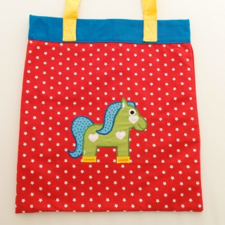 Tasche Tragetasche Einkaufstasche Schultertasche Stofftasche borsa borsone sacchetto Pferd cavallo horse - MarionP Kinderaccessoires accessori bimbi