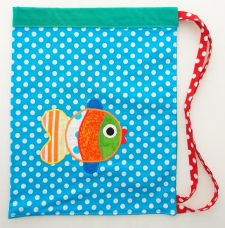 Beutel  Wäschebeutel Sportbeutel Stoffbeutel Turnbeutel sacchetto borsone Fisch pesce fish - MarionP - Marion Pramstrahler Giacomuzzi Kinderaccessoires Kindersachen Vilpian Teis Südtirol