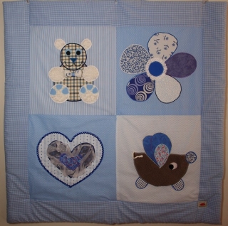 Krabbeldecke Spieldecke Kinderdecke Babydecke KuscheldBaby hellblau kariertecke trapunta per gattonare trapunta carponi trapunta gattoni trapunta bimbo bebè blu chiaro - MarionP