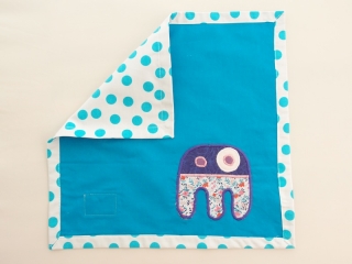 Serviette Stoffserviette Kinderserviette Kindergartenserviette Monster blau tovagliolo mostro blu - MarionP