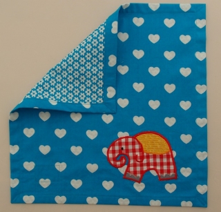 Serviette Stoffserviette Kinderserviette Kindergartenserviette tovagliolo Elefant blau elefante blu  - MarionP