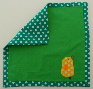 Serviette Stoffserviette Kinderserviette Kindergartenserviette tovagliolo - MarionPKüken grün pulcino verde - Marion Pramstrahler Giacomuzzi Kinderaccessoires Kindersachen Vilpian Teis Südtirol