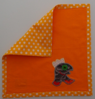 Serviette Stoffserviette Kinderserviette Kindergartenserviette tovaglioloMonster gelb mostro giallo - MarionP - Marion Pramstrahler Giacomuzzi Kinderaccessoires Kindersachen Vilpian Teis Südtirol