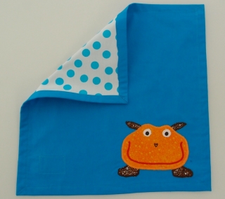 Serviette Stoffserviette Kinderserviette Kindergartenserviette tovaglioloNilpferd blau ippopotamo blu - MarionP - Marion Pramstrahler Giacomuzzi Kinderaccessoires Kindersachen Vilpian Teis Südtirol