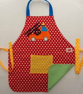 Schürze Kinderschürze Kindergartenschürze grembiule abbigliamento bambini apron Feuerwehr pompieri- MarionP -  Kinderaccessoires Kindersachen Südtirol