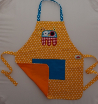 Schürze Kinderschürze Kindergartenschürze grembiule abbigliamento bambini Monster gelb Mostro giallo- MarionP - Marion Pramstrahler Giacomuzzi Kinderaccessoires Kindersachen Vilpian Teis Südtirol