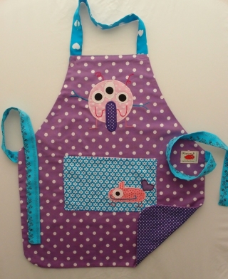 Schürze Kinderschürze Kindergartenschürze grembiule abbigliamento bambini apron Monster mostro - MarionP -  Kinderaccessoires Kindersachen Südtirol
