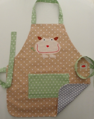 Schürze Kinderschürze Kindergartenschürze grembiule abbigliamento bambini apron Nilpferd rinoceronte- MarionP -  Kinderaccessoires Kindersachen Südtirol