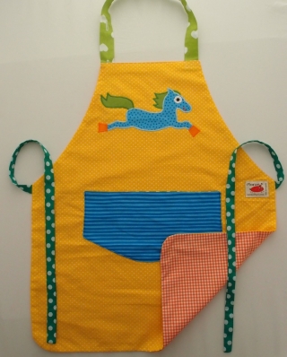 Schürze Kinderschürze Kindergartenschürze grembiule abbigliamento bambini apron Pferd cavallo horse - MarionP -  Kinderaccessoires Kindersachen Südtirol