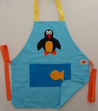 Schürze Kinderschürze Kindergartenschürze grembiule abbigliamento bambini apron Pinguin pinguino penguin - MarionP -  Kinderaccessoires Kindersachen Südtirol