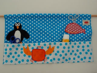 Wallbag Wandtasche porta accessori a muro porta utensili decorazione a muro Meerestiere blau Pinguin Wal Krebs Animali marini Balena Pinguino Cancro blu  - MarionP