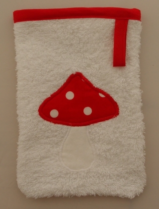 Waschlappen Kinderwaschlappen Babywaschlappen spugna strofinaccio guanto da bagno Fliegenpilz rot fungo rosso - MarionP