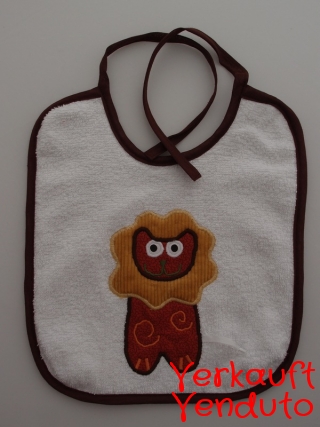 Lätzchen Babylätzchen Kinderlätzchen bavaglino bebè tovagliolo Löwe braun Leone marrone - MarionP - Marion Pramstrahler Giacomuzzi Kinderaccessoires Kindersachen Vilpian Teis Südtirol