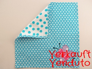 Serviette Stoffserviette Kinderserviette Kindergartenserviette Schmetterling blau geblümt tovagliolo farfalla - MarionP