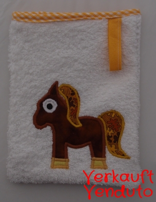 Waschlappen Kinderwaschlappen Babywaschlappen spugna spugnetta strofinaccio guanto da bagnoPferd gelb Cavallo giallo - MarionP - Marion Pramstrahler Giacomuzzi Kinderaccessoires Kindersachen Vilpian Teis Südtirol