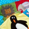 Krabbeldecke Spieldecke Kinderdecke Babydecke Kuscheldecke wilde Tiere blau Löwe Elefant Pinguin Fisch  trapunta per gattonare trapunta carponi trapunta gattoni trapunta bimbo animali selvatici blu leone elefante pinguino pesce - MarionP