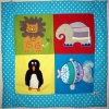 Krabbeldecke Spieldecke Kinderdecke Babydecke Kuscheldecke wilde Tiere blau Löwe Elefant Pinguin Fisch trapunta per gattonare trapunta carponi trapunta gattoni trapunta bimbo animali selvatici blu leone elefante pinguino pesce - MarionP