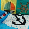 Krabbeldecke Spieldecke Kinderdecke Babydecke Kuscheldecke Segeln Segelboot Anker Steuerrad Leuchtturm trapunta per gattonare trapunta carponi trapunta gattoni trapunta bimbo vela barca a vela timone ancora faro - MarionP